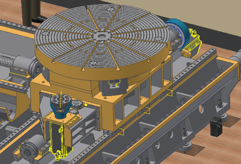 5 axis cnc machine center turntable